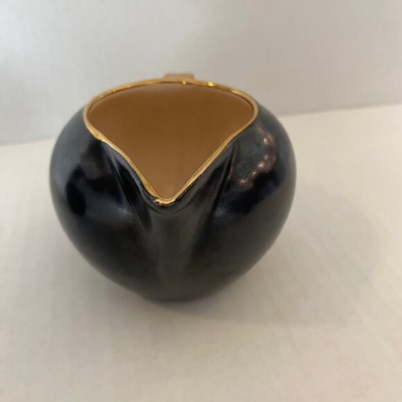 Villeroy and Boch Black and Gold Creamer and Sugar bowl. Vintage. Luxembourg - Picture 5 of 12